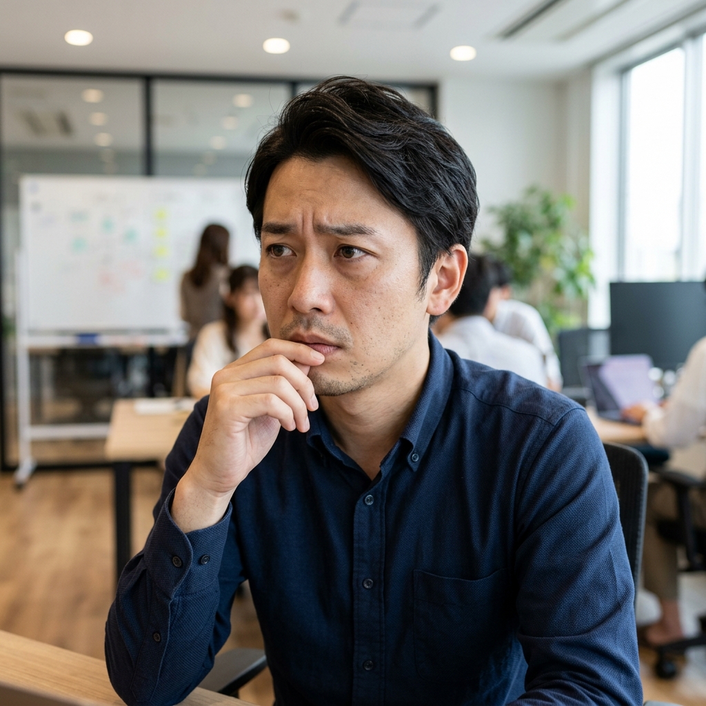 悩む担当者
